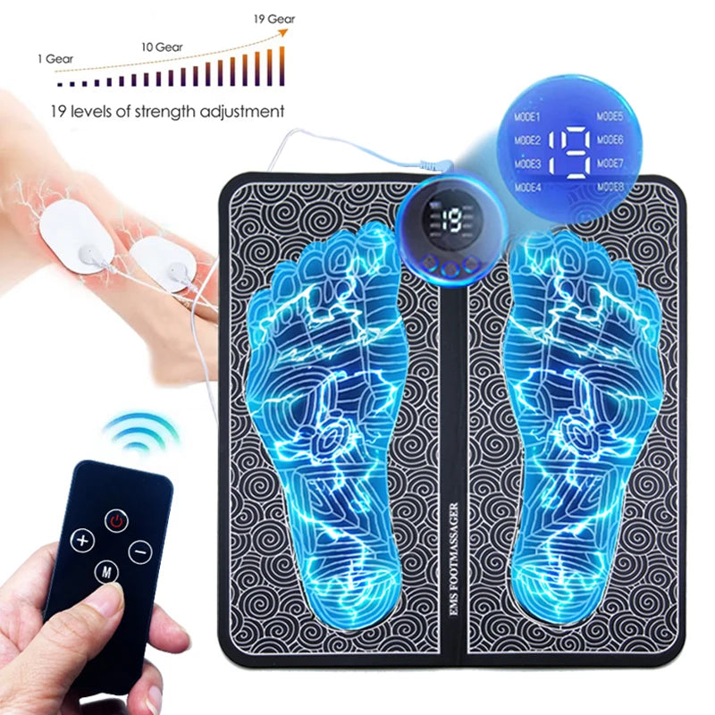 Portable Electric Foot Relaxation Mat- 8 Modes & USB Rechargeable