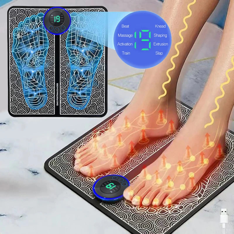 Portable Electric Foot Relaxation Mat- 8 Modes & USB Rechargeable