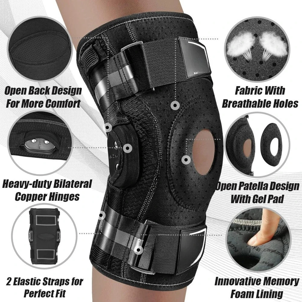 Adjustable Knee Brace for Pain Relief – Removable Stabilizers for Joint Support