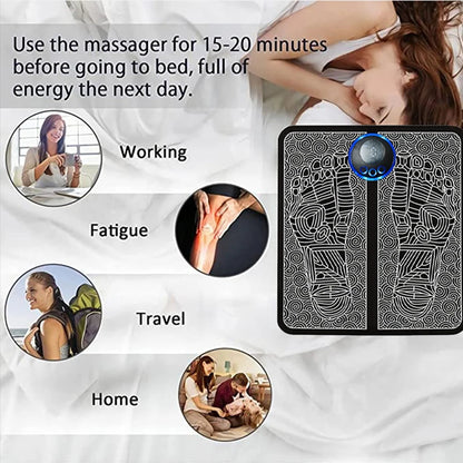 Portable Electric Foot Relaxation Mat- 8 Modes & USB Rechargeable