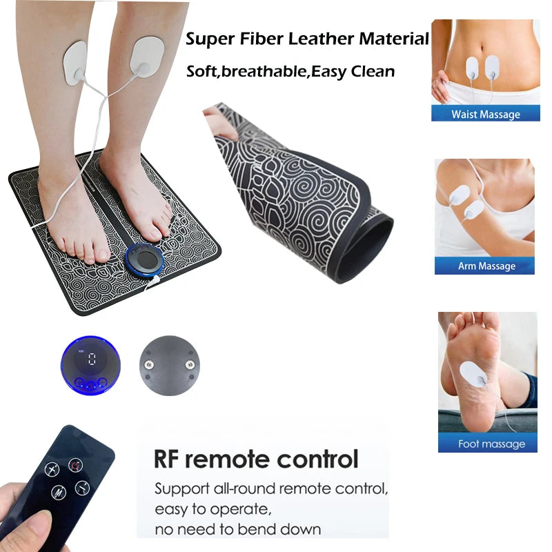 Portable Electric Foot Relaxation Mat- 8 Modes & USB Rechargeable