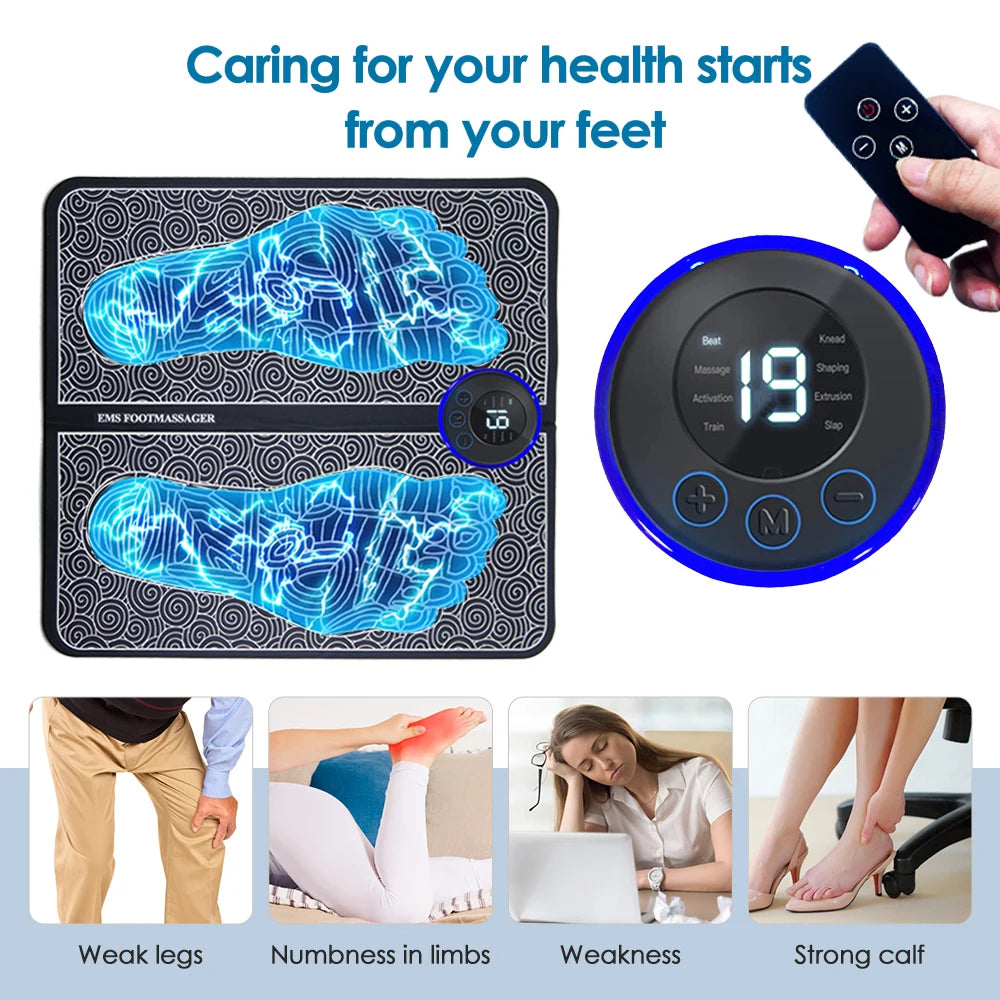 Portable Electric Foot Relaxation Mat- 8 Modes & USB Rechargeable